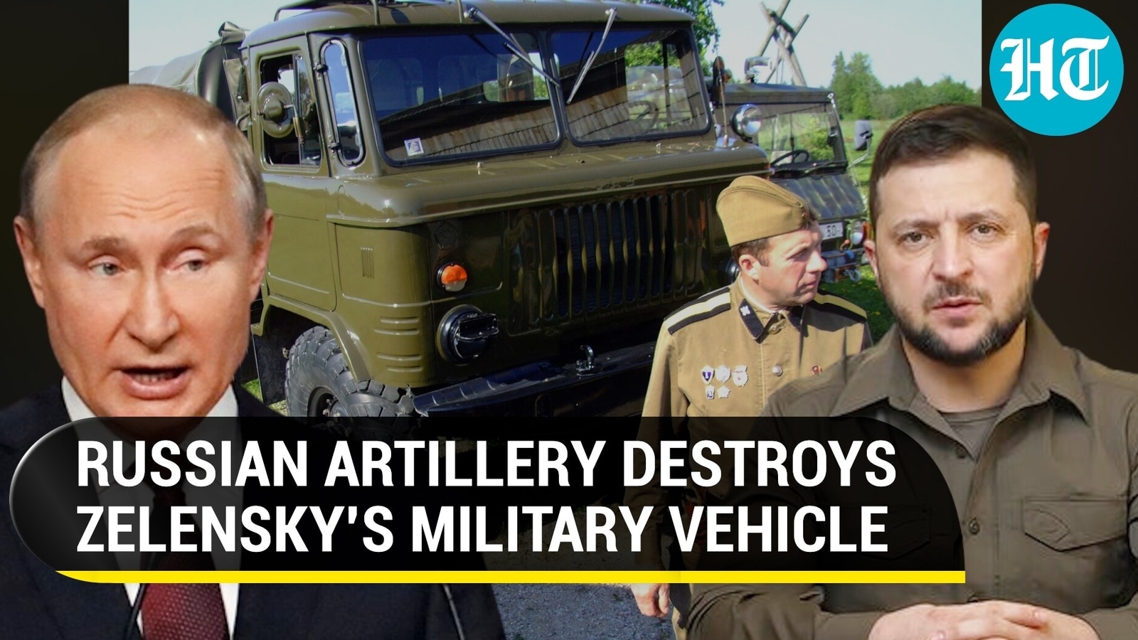 Russians destroy Ukrainian GAZ 66 moving troops & ammo | Krasnopol ...