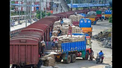 Before the strike started last week, at least 75,000 to 80,000 tonnes of wheat and rice stocks were being moved out of the state to consumer states on a daily basis, in about 30 to 35 goods trains. (PTI File Photo) Before the strike started last week, at least 75,000 to 80,000 tonnes of wheat and rice stocks were being moved out of the state to consumer states on a daily basis, in about 30 to 35 goods trains. (PTI File Photo)
