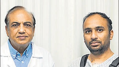 Dr Nandkishore Kapadia (left) with Darpan Gharat (HT Photo)