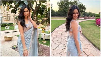 Wedding season is here and Bollywood celebrities have been giving us some major ethnic style goals to take tips from for an upcoming wedding. The ever-so-gorgeous Katrina Kaif recently attended a wedding in Jodhpur where she was seen wearing a pastel blue sequinned saree. If you are looking for something subtle yet elegant to wear then this is the perfect outfit for you. (Instagram/@katrinakaif) Wedding season is here and Bollywood celebrities have been giving us some major ethnic style goals to take tips from for an upcoming wedding. The ever-so-gorgeous Katrina Kaif recently attended a wedding in Jodhpur where she was seen wearing a pastel blue sequinned saree. If you are looking for something subtle yet elegant to wear then this is the perfect outfit for you. (Instagram/@katrinakaif)