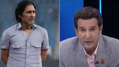 Present PCB chief Ramiz Raja; Wasim Akram