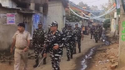 Police personnel in Odisha’s Bargarh district conducting flag march ahead of Padampur assembly bypoll (Twitter/bargarhpolice/Representative image) Police personnel in Odisha’s Bargarh district conducting flag march ahead of Padampur assembly bypoll (Twitter/bargarhpolice/Representative image)