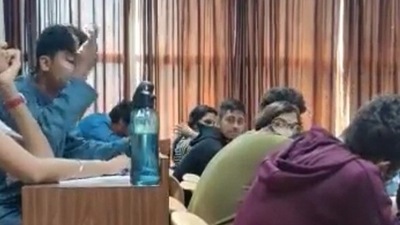Karnataka student calls out professor for allegedly calling him a 'terrorist' (From a screengrab of viral video) Karnataka student calls out professor for allegedly calling him a 'terrorist' (From a screengrab of viral video)
