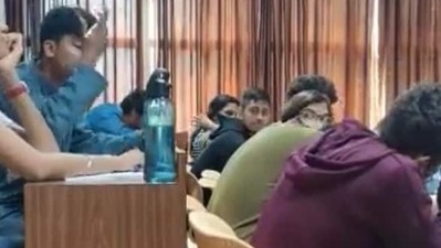Karnataka student calls out professor for allegedly calling him a 'terrorist' (From a screengrab of viral video) Karnataka student calls out professor for allegedly calling him a 'terrorist' (From a screengrab of viral video)