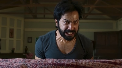 Varun Dhawan in a still from Bhediya. Varun Dhawan in a still from Bhediya.