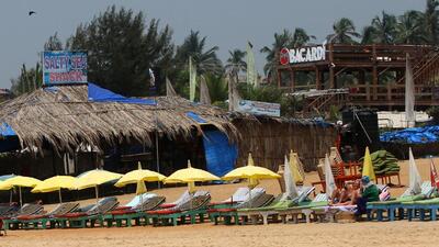 Goa, India - 28 March 2015: Empty beds at a sea side shack at Baga beach in Goa on Saturday, 28 March 2015. Photo by Arijit Sen (Hindustan Times) (Hindustan Times) Goa, India - 28 March 2015: Empty beds at a sea side shack at Baga beach in Goa on Saturday, 28 March 2015. Photo by Arijit Sen (Hindustan Times) (Hindustan Times)
