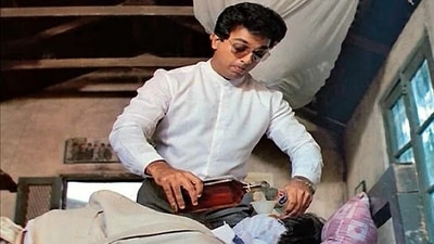 Kamal Haasan in a still from Pushpak. Kamal Haasan in a still from Pushpak.