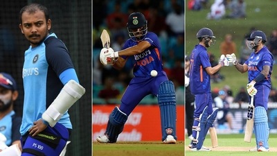 Prithvi Shaw (L), Ruturaj Gaikwad (M) and Shubman Gill with Suryakumar Yadav (Getty Images) Prithvi Shaw (L), Ruturaj Gaikwad (M) and Shubman Gill with Suryakumar Yadav (Getty Images)