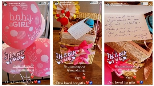 Bipasha Basu shared the sweet surprise given by Sonam Kapoor and her husband Anand Ahuja after becoming parent with Karan Singh Grover. Bipasha Basu shared the sweet surprise given by Sonam Kapoor and her husband Anand Ahuja after becoming parent with Karan Singh Grover.