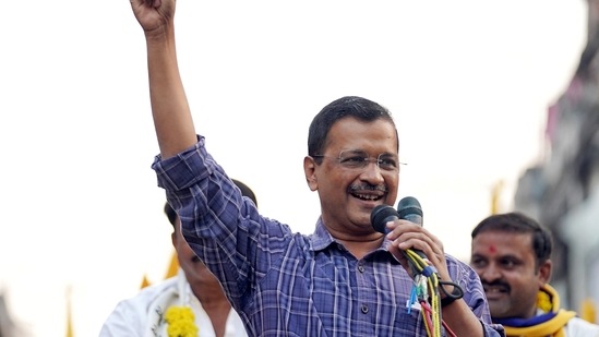 Bhavnagar, Nov 27 (ANI): Delhi Chief Minister and Aam Aadmi Party (AAP) National Convenor Arvind Kejriwal addresses the crowd during a roadshow for the upcoming Gujarat Assembly elections, in Bhavnagar on Saturday. (ANI Photo) (ANI) Bhavnagar, Nov 27 (ANI): Delhi Chief Minister and Aam Aadmi Party (AAP) National Convenor Arvind Kejriwal addresses the crowd during a roadshow for the upcoming Gujarat Assembly elections, in Bhavnagar on Saturday. (ANI Photo) (ANI)