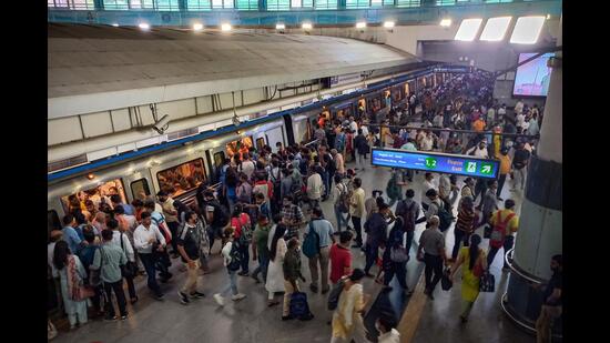 While metro is a convenient mode of transport, many don’t feel confident while travelling in an overcrowded coach. (Photo: Sanchit Khanna/HT) While metro is a convenient mode of transport, many don’t feel confident while travelling in an overcrowded coach. (Photo: Sanchit Khanna/HT)