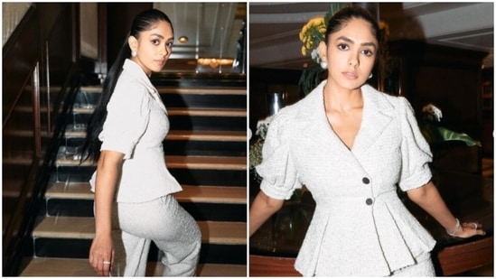 Mrunal Thakur is an absolute fashionista.  The actor constantly releases key fashion suggestions on her personal Instagram page for fans to follow.  The actress started the week on a positive note with a reminder to herself as she shared a series of photos of herself from one of her recent fashion shoots.  The actor, at the beginning of the week, dispelled our sadness in a beautiful white uniform.(Instagram/@mrunalthakur)