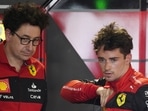 Ferrari driver Charles Leclerc of Monaco speaks with Ferrari team principal Mattia Binotto following the first practice session for the Formula One Miami Grand Prix (AP) Ferrari driver Charles Leclerc of Monaco speaks with Ferrari team principal Mattia Binotto following the first practice session for the Formula One Miami Grand Prix (AP)