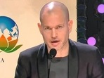 Israeli filmmaker and IFFI jury head Nadav Lapid speaks during the closing of the 53rd IFFI, in Goa, Monday night (PTI)(HT_PRINT) Israeli filmmaker and IFFI jury head Nadav Lapid speaks during the closing of the 53rd IFFI, in Goa, Monday night (PTI)(HT_PRINT)