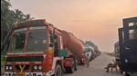 Supply trucks carrying construction materials for the proposed Vizhinjam Port are parked near the port in Kerala. (REUTERS) Supply trucks carrying construction materials for the proposed Vizhinjam Port are parked near the port in Kerala. (REUTERS)