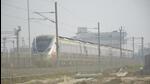 Rapid rail train standing at Duhai Rapid Rail Station in Ghaziabad on Tuesday. (Sakib Ali/HT Photo) Rapid rail train standing at Duhai Rapid Rail Station in Ghaziabad on Tuesday. (Sakib Ali/HT Photo)