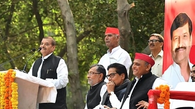 Pragatisheel Samajwadi Party (Lohia) leader Shivpal Singh Yadav addresses a gathering during Mainpuri Lok Sabha bypoll campaign. (PTI File Photo)