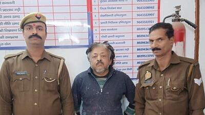 Ghaziabad, India - November 28, 2022: Ghaziabad Police arrested a mason named Rameshwar, last night from Vasundhara were two masons had a fight over a mosquito net, in which a mason killed him on the spot, in Ghaziabad, India on Monday, November 28, 2022. (Photo by/Hindustan Times) Ghaziabad, India - November 28, 2022: Ghaziabad Police arrested a mason named Rameshwar, last night from Vasundhara were two masons had a fight over a mosquito net, in which a mason killed him on the spot, in Ghaziabad, India on Monday, November 28, 2022. (Photo by/Hindustan Times)