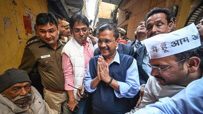 Delhi chief minister Arvind Kejriwal in Chirag Delhi in New Delhi on Tuesday. (Sanchit Khanna/HT Photo) Delhi chief minister Arvind Kejriwal in Chirag Delhi in New Delhi on Tuesday. (Sanchit Khanna/HT Photo)
