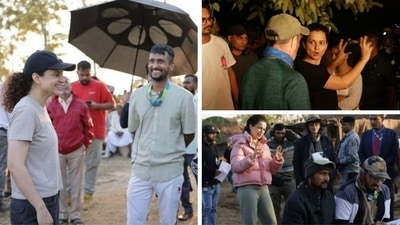 Kangana Ranaut from the sets of Emergency. Kangana Ranaut from the sets of Emergency.
