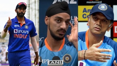 Jasprit Bumrah; Arshdeep Singh; Rahul Dravid Jasprit Bumrah; Arshdeep Singh; Rahul Dravid