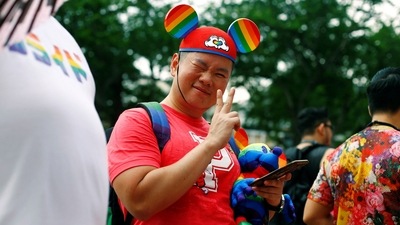 Singapore: A participant of Pink Dot, an annual event organised in support of the LGBT community in Singapore. (Reuters)