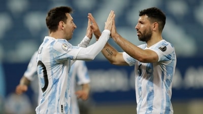 Lionel Messi and Sergio Aguero celebrate a goal for Argentina. (AP/File Photo) Lionel Messi and Sergio Aguero celebrate a goal for Argentina. (AP/File Photo)