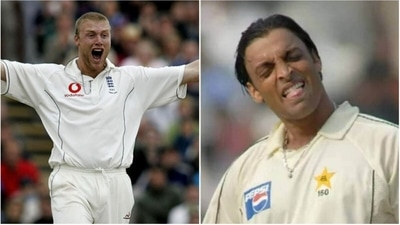 Andrew Flintoff; Shoaib Akhtar (Getty/File)