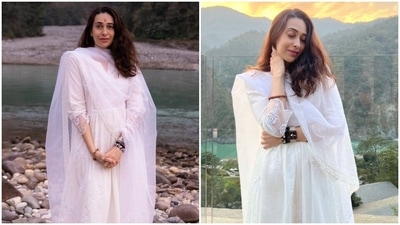 Karisma Kapoor looks as beautiful as the mountains in new pics. (Instagram) Karisma Kapoor looks as beautiful as the mountains in new pics. (Instagram)