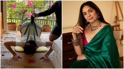 Neena Gupta practises Knee Push-Ups in new inspiring workout video. (Instagram) Neena Gupta practises Knee Push-Ups in new inspiring workout video. (Instagram)