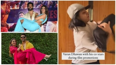 Sonalika Puri created a reel on Varun Dhawan's habit of lifting his co-stars. Sonalika Puri created a reel on Varun Dhawan's habit of lifting his co-stars.