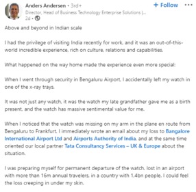 Andres Andersen's LinkedIn post. (LinkedIn/@Andres Andersen)
