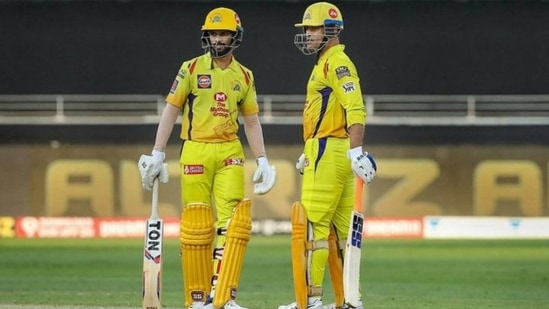 Ruturaj Gaikwad and MS Dhoni for CSK in IPL 2022(PTI)