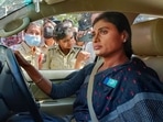 YSR Telangana Party chief YS Sharmila on her way to the residence of Telangana chief minister K Chandrashekar Rao in Hyderabad on Monday, (PTI) YSR Telangana Party chief YS Sharmila on her way to the residence of Telangana chief minister K Chandrashekar Rao in Hyderabad on Monday, (PTI)