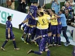 Argentina players 'celebrate after teammate Alexis Mac Allister scoring their side's opening goal during the FIFA World Cup group C match between Poland and Argentina at the Stadium 974 in Doha.(AP) Argentina players 'celebrate after teammate Alexis Mac Allister scoring their side's opening goal during the FIFA World Cup group C match between Poland and Argentina at the Stadium 974 in Doha.(AP)