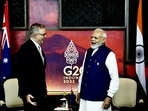 Prime Minister Narendra Modi in a bilateral meeting with the Prime Minister of Australia Anthony Albanese at G20 summit, in Bali, Indonesia. Prime Minister Narendra Modi in a bilateral meeting with the Prime Minister of Australia Anthony Albanese at G20 summit, in Bali, Indonesia.
