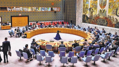 The Security Council meets regarding recent missile launches in North Korea at United Nations headquarters, Monday, Nov. 21, 2022. North Korean leader Kim Jong Un says the test of a newly developed intercontinental ballistic missile confirmed that he has another "reliable and maximum-capacity" weapon to contain any outside threats. AP/PTI(AP11_22_2022_000021B) (AP) The Security Council meets regarding recent missile launches in North Korea at United Nations headquarters, Monday, Nov. 21, 2022. North Korean leader Kim Jong Un says the test of a newly developed intercontinental ballistic missile confirmed that he has another "reliable and maximum-capacity" weapon to contain any outside threats. AP/PTI(AP11_22_2022_000021B) (AP)