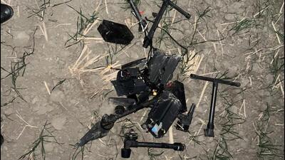 Two days after two drones were gunned down by the Border Security Force (BSF) personnel in Amritsar and Tarn Taran districts, one more drone was recovered by the Punjab Police in Tarn Taran’s Wan Tara Singh village on Wednesday. (HT Photo)
