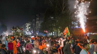 The BJP received ₹615.53 crore and the Congress received ₹95.46 crore as contributions during the fiscal year 2021-22. (PTI) The BJP received ₹615.53 crore and the Congress received ₹95.46 crore as contributions during the fiscal year 2021-22. (PTI)