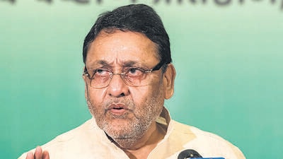 Mumbai, India - October 2, 2019: Nawab Malik during press conference at Yashwantrao Chavan Centre,Fort in Mumbai, India, on Wednesday, October 2, 2019. (Photo by Satyabrata Tripathy/Hindustan Times) (Satyabrata Tripathy/HT Photo) Mumbai, India - October 2, 2019: Nawab Malik during press conference at Yashwantrao Chavan Centre,Fort in Mumbai, India, on Wednesday, October 2, 2019. (Photo by Satyabrata Tripathy/Hindustan Times) (Satyabrata Tripathy/HT Photo)
