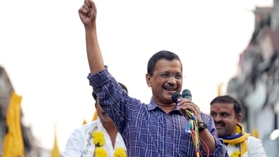 Gujarat Assembly election 2022: Delhi chief minister and Aam Aadmi Party (AAP) boss Arvind Kejriwal addresses the crowd during a roadshow in Bhavnagar, (ANI) Gujarat Assembly election 2022: Delhi chief minister and Aam Aadmi Party (AAP) boss Arvind Kejriwal addresses the crowd during a roadshow in Bhavnagar, (ANI)
