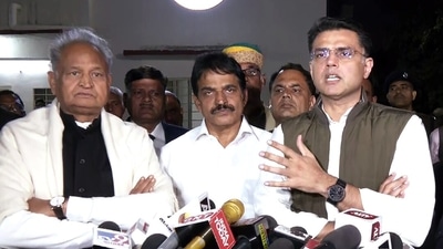 Congress leader Sachin Pilot addresses a joint press conference with Rajasthan Chief Minister Ashok Gehlot at PCC office, Jaipur on Tuesday. (ANI) Congress leader Sachin Pilot addresses a joint press conference with Rajasthan Chief Minister Ashok Gehlot at PCC office, Jaipur on Tuesday. (ANI)