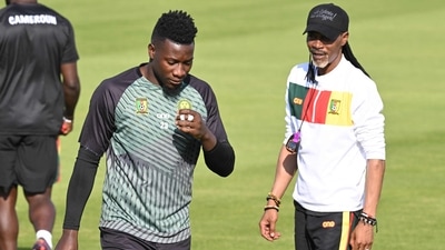 Cameroon head coach Rigobert Song oversee a training session of his players including goalkeeper Andre Onana (AFP) Cameroon head coach Rigobert Song oversee a training session of his players including goalkeeper Andre Onana (AFP)