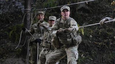 US and Indian army soldiers carry out a mock drill during the 18th edition of ‘Yudh Abhyas’. (AP) US and Indian army soldiers carry out a mock drill during the 18th edition of ‘Yudh Abhyas’. (AP)