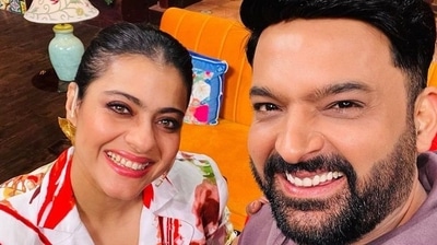 Kajol with Kapil Sharma on the sets of The Kapil Sharma Show. Kajol with Kapil Sharma on the sets of The Kapil Sharma Show.