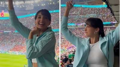 Nora Fatehi danced to her song Light The Sky anthem at FIFA World Cup 2022. Nora Fatehi danced to her song Light The Sky anthem at FIFA World Cup 2022.