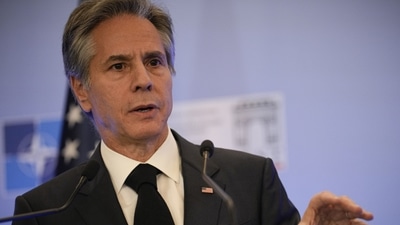 Russia-Ukraine War: United States Secretary of State Antony Blinken gestures. (AP) Russia-Ukraine War: United States Secretary of State Antony Blinken gestures. (AP)