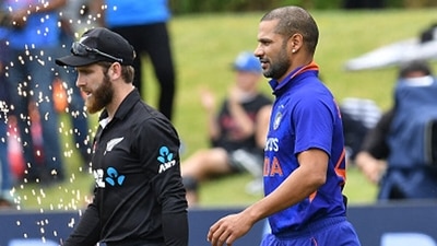 Kane Williamson and Shikhar Dhawan walk out to lead their teams (Getty) Kane Williamson and Shikhar Dhawan walk out to lead their teams (Getty)