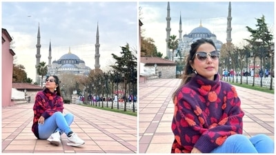 Hina sat on the floor to take in the grandeur of the majestic monument. "The weight of History commands us to sit down and look around...give the place its due and absorb as much as we can just as the ones who came before us and just as the ones who would come after," she captioned her post. (Instagram) Hina sat on the floor to take in the grandeur of the majestic monument. "The weight of History commands us to sit down and look around...give the place its due and absorb as much as we can just as the ones who came before us and just as the ones who would come after," she captioned her post. (Instagram)