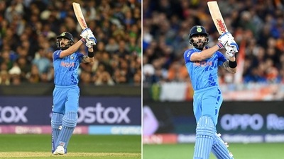 Virat Kohli's back-to-back sixes off Haris Rauf (Getty Images)